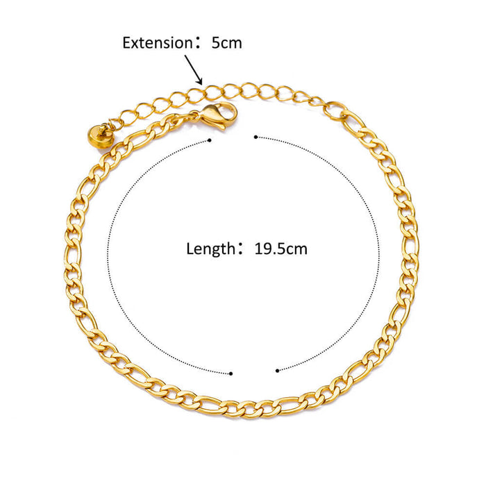 Wholesale Stainless Steel Anklet Geometric Figaro Chain Jewelry Accessory