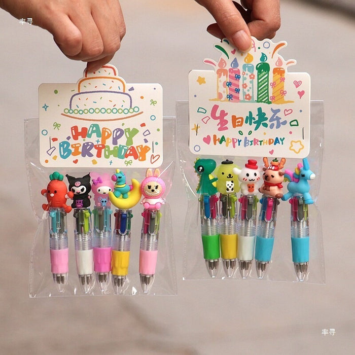 Wholesale Cartoon Animal Ballpoint Pen Set for Kids Birthday Gift Office