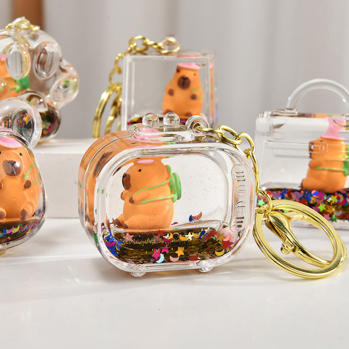Wholesale Keychain backpack pendant floating liquid backpack ornament