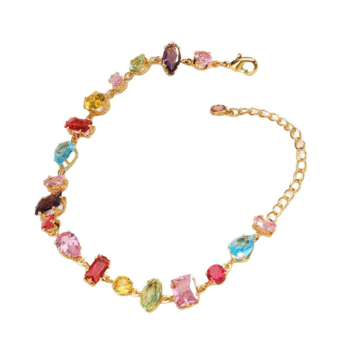 Wholesale bracelet zircon colorful fashion claw necklace women' s rectangular gold bracelet