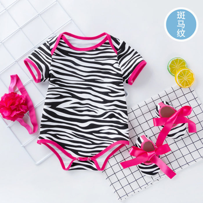 Wholesale Baby Onesies Rose Leopard Print Set JDC-BC-FeiK003