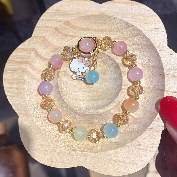 Wholesale Children' s Crystal Beaded Double Color Glaze Bracelet