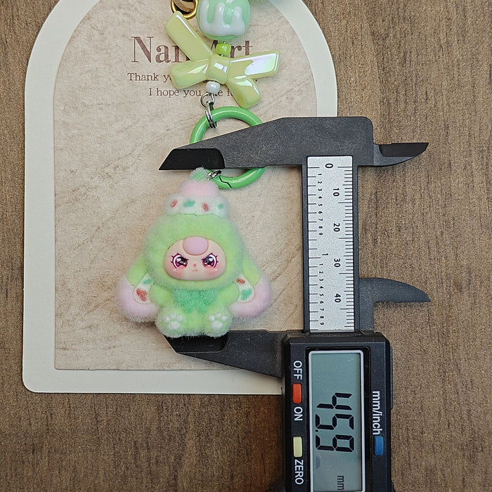 Wholesale Flocked Cartoon Cute Particle Keychain Bag Charm