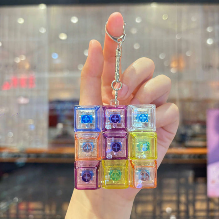 Wholesale PVC Light Transparent Keyboard Keychain Stress Relief Fidget Toy Gift For Couple