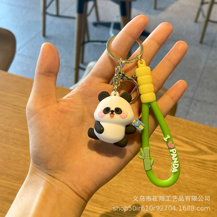 Wholesale Cute Panda Travel Keychain Rubber Fashion Accessory