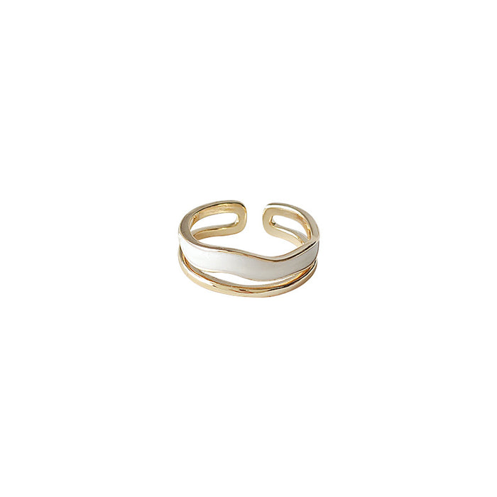 Wholesale Copper plated ring with adjustable opening for a high-end and versatile temperament. Handmade accessory