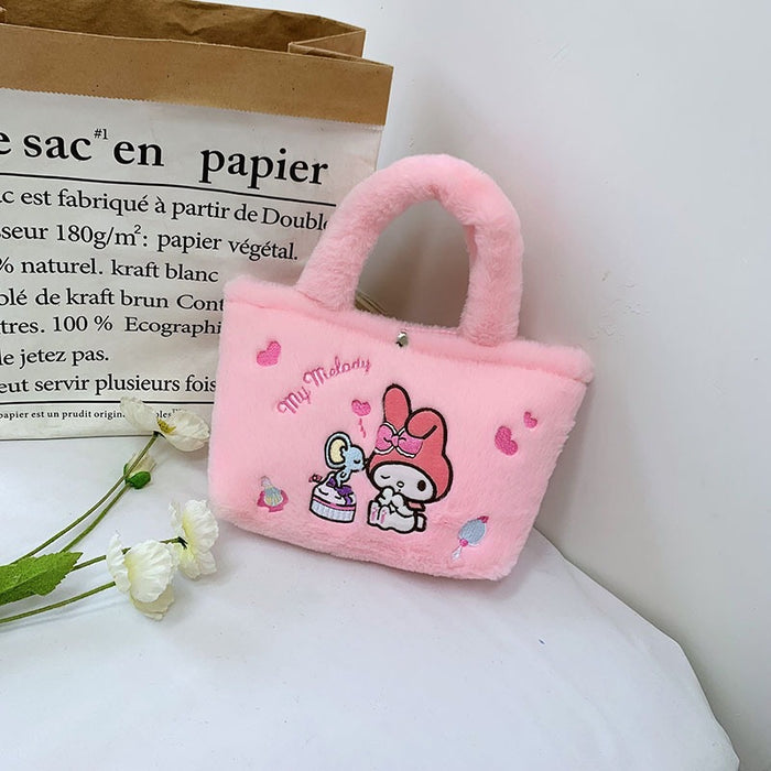 Wholesale cute large capacity portable plush bag