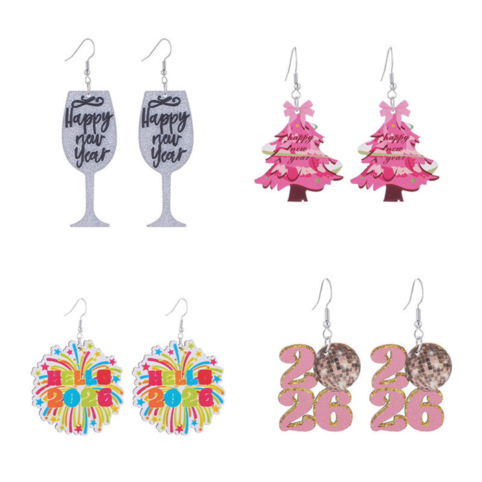 Wholesale Year' s Celebration New Year' s Eve Fireworks Sweet Glitter Acrylic Earrings