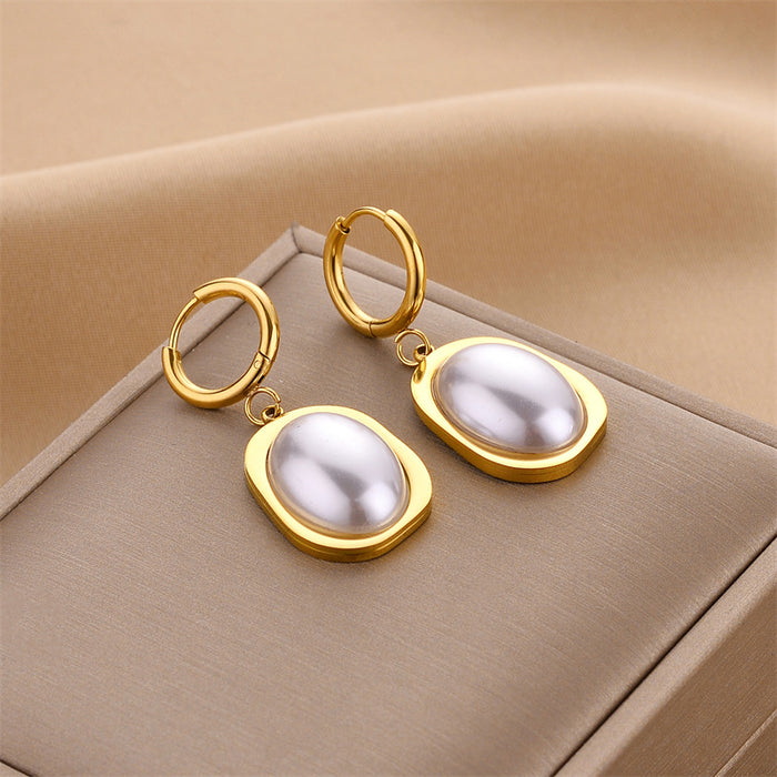 Wholesale Titanium Steel Pearl Earrings JDC-ES-ChengY031