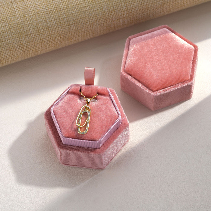 Wholesale Interlocking Simple Double-Ring Necklace