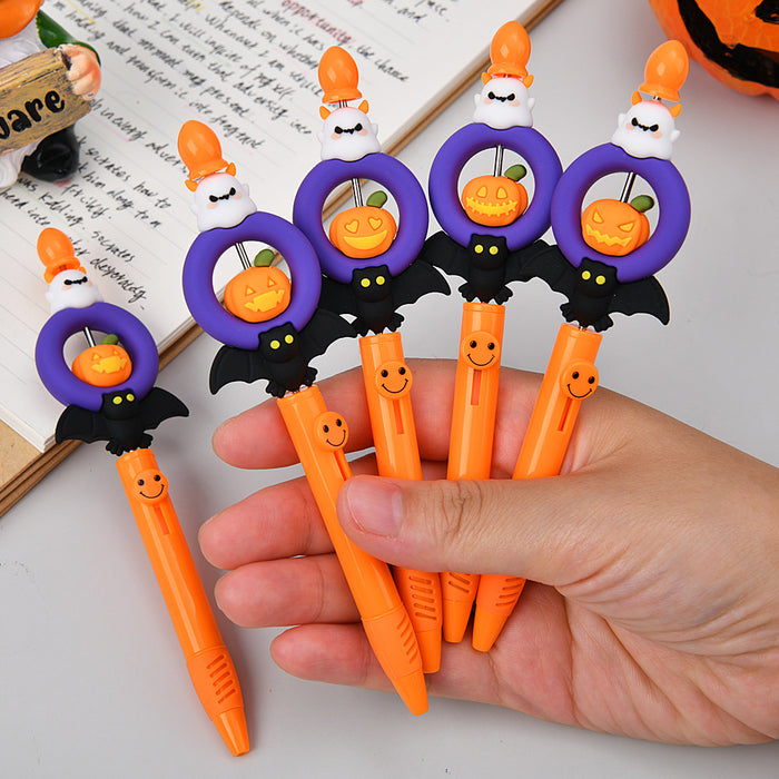 Wholesale Beaded Rotary Gel Pen with Double Bead Spring Tip MOQ≥4