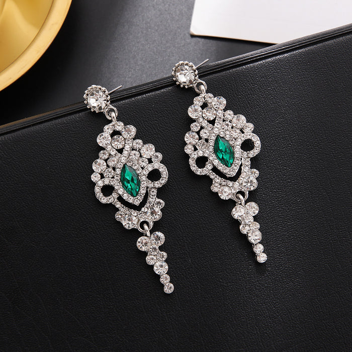 Wholesale New floral long tassel earrings with a light luxury and high-end feel, suitable for women's versatile temperament accessories