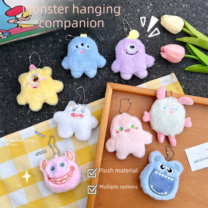 Wholesale  monster doll pendant cute keychain cartoon plush doll schoolbag ornaments