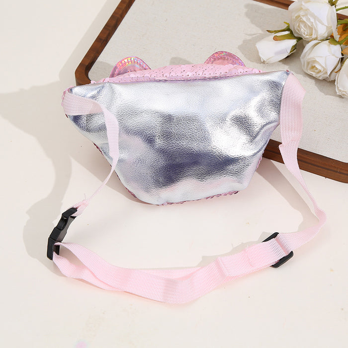 Wholesale Cat children's shoulder bag sequin pink crossbody