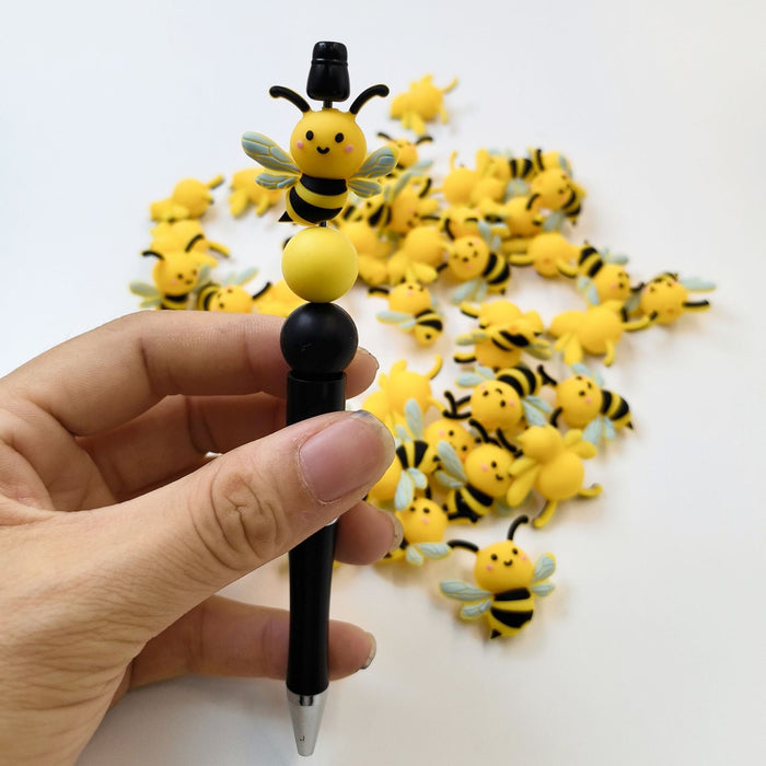 Wholesale 100PCS Bee Silicone Cartoon 3D Focal Beads JDC-BDS-Nais288