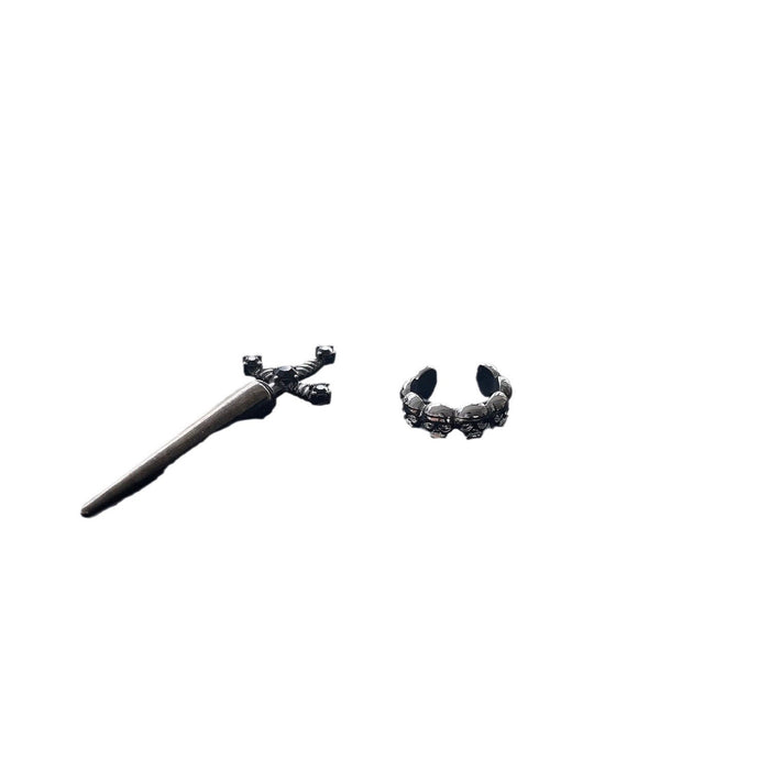 Wholesale  Black Crystal Diamond Sword Earrings Niche Dagger Design Earrings