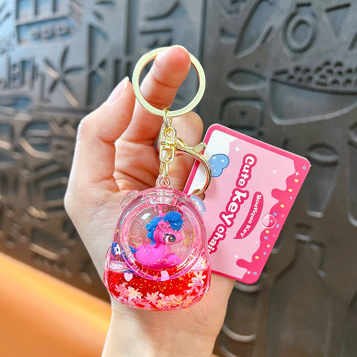 Wholesale Liquid-Filled Unicorn Quicksand Keychain