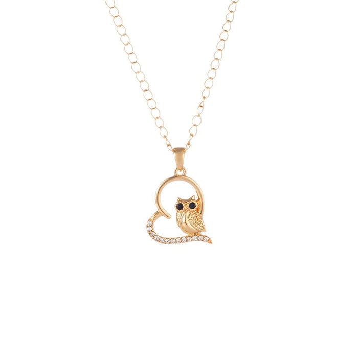 Wholesale Lucky necklace alloy micro inlaid with real gold electroplating exquisite collarbone chain neck chain personality