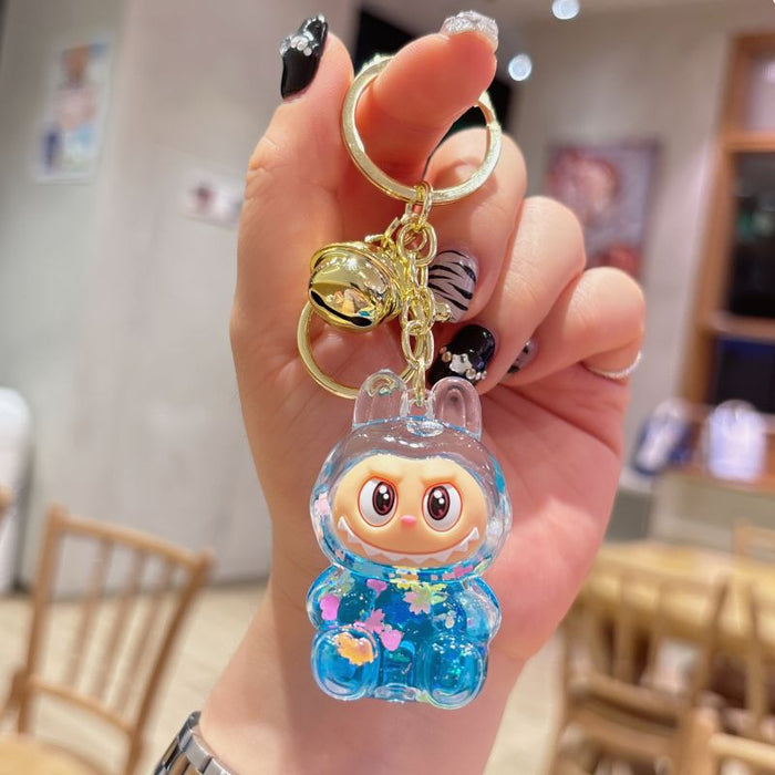 Wholesale acrylic rab cloth quicksand key chain pendant  key chain gift