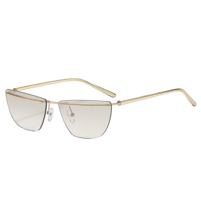 Wholesale Street Style Frameless Metal Sunglasses for Women UV400 Everyday Fashion Accessory