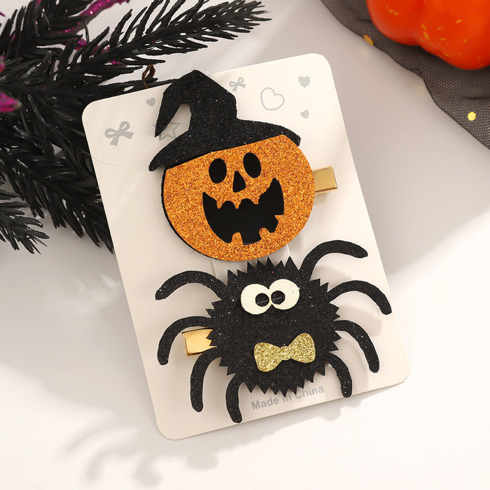 Wholesale Halloween Hair Accessories Pumpkin Ghost Hairpin Party Hairpin Children' s Side Bangs Hair Accessories for Women