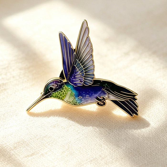 Wholesale Hummingbird Enamel Brooch Alloy Metal Retro Bird Pin For Suit Coat Fashion Accessory