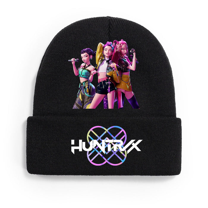 Wholesale Kpop Printed Knit Hat Fleece Hat