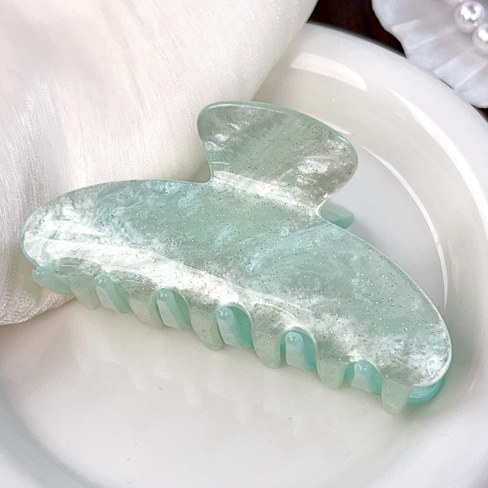 Wholesale Large Acrylic Geometric Hair Clip 9cm Smoke Cyan
