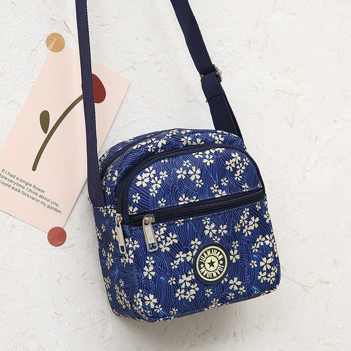 Wholesale Classic floral fabric shoulder bag, small square bag, Oxford fabric phone bag, diagonal cross bag, night market women's bag