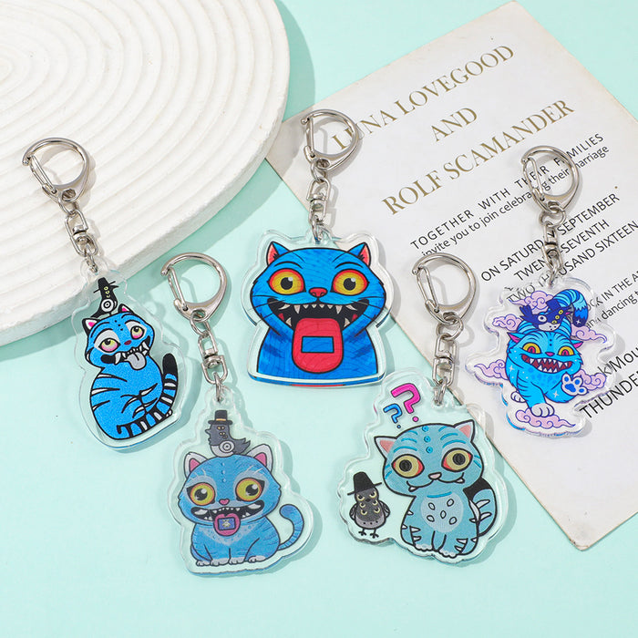 Wholesale Acrylic cute cartoon doubl sided keychain