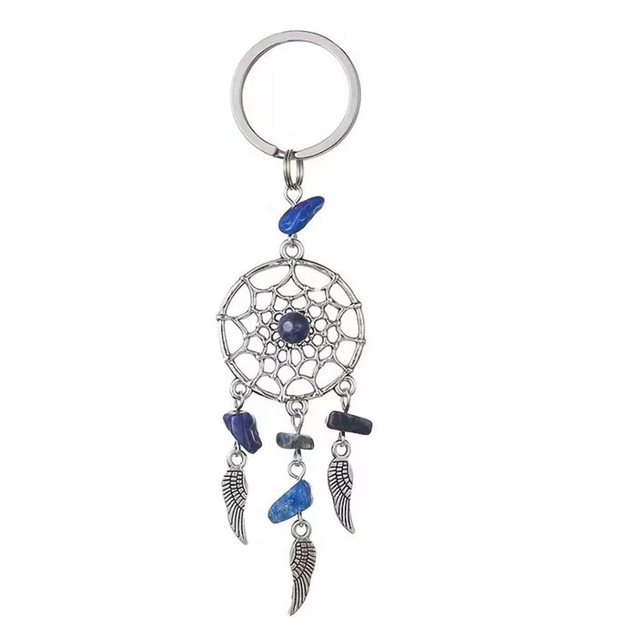 Wholesale Bohemian Dreamcatcher Keychain with Aventurine Crystal Feather Tassel Charm