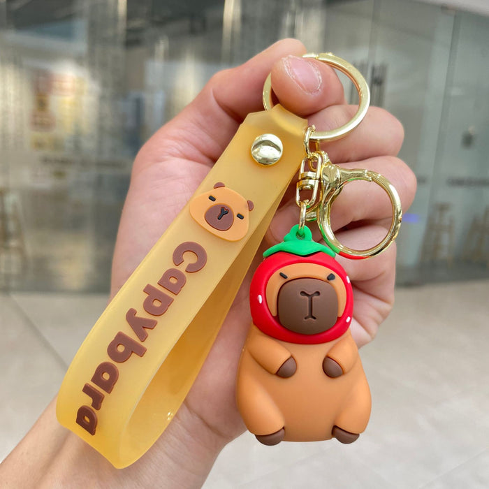 Wholesale Cute Capybara Silicone Keychain JDC-KC-YaoP001