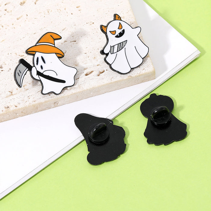 Wholesale  Skull Ghost Tombstone Pumpkin Brooch Pin Creative Alloy Badge Unisex Party Decorative Accessory