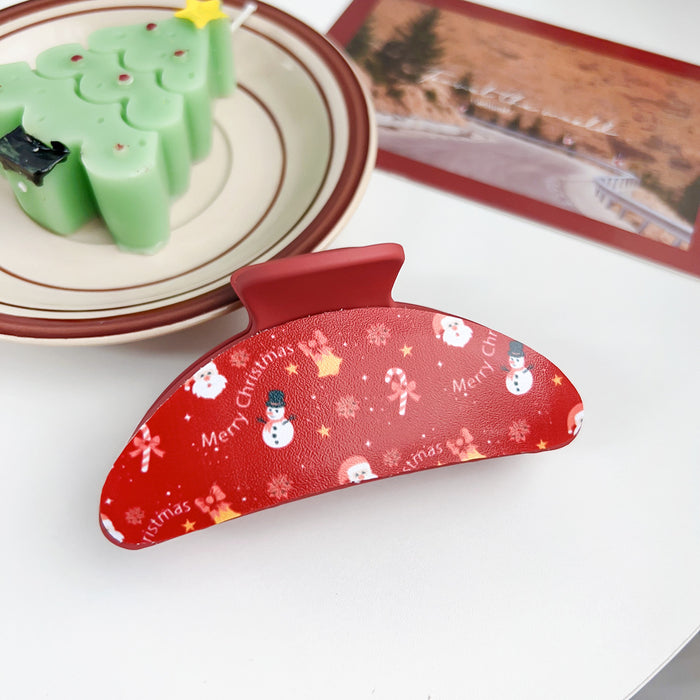 Wholesale Christmas plastic clip patch hair clip dopamine small fresh  atmosphere shark clip hair accessories