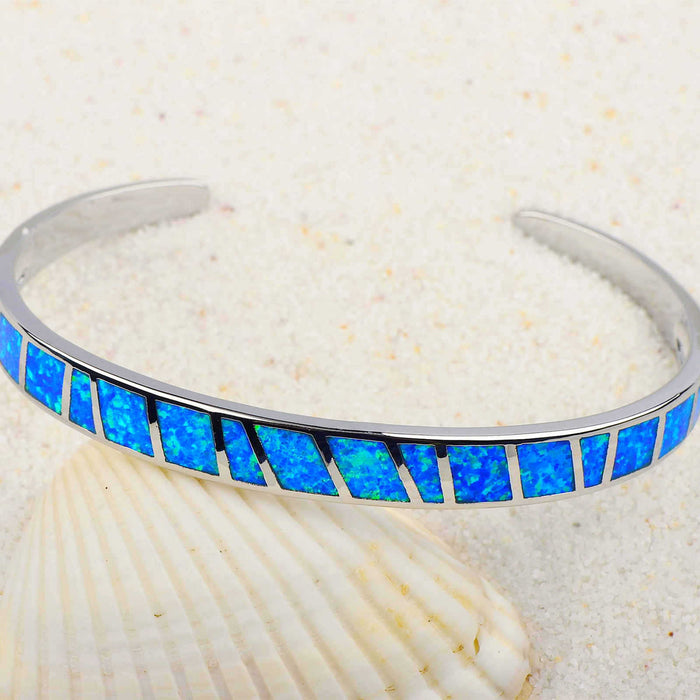 Wholesale Alloy Blue Square Stripe Bracelet JDC-BT-JuC001