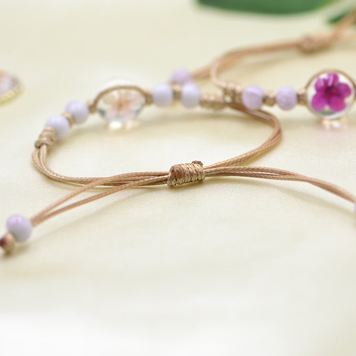 Wholesale Ball Dried Flower Plant Real Flower Bracelet