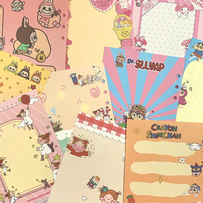 Wholesale 5pcs A5 Card Album with Colorful Inner Pages,  Cartoon Detachable Loose-Leaf Book Replacement Core