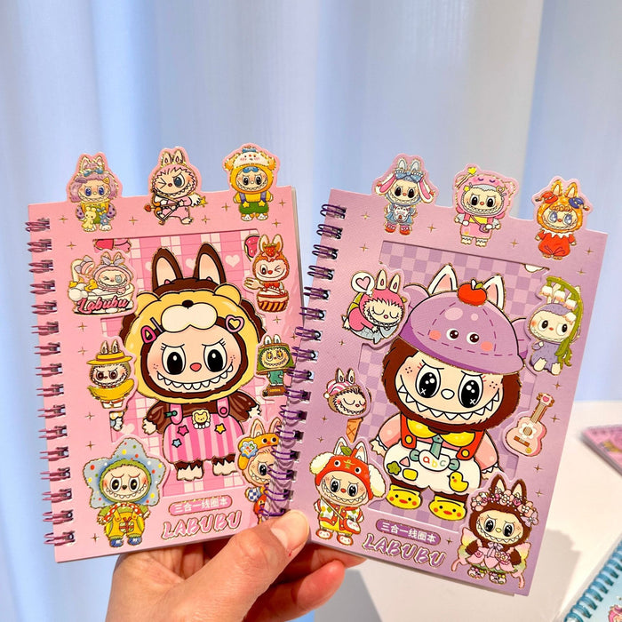 Wholesale Cute cartoon high-quality sticker spiral notebook for elementary school students