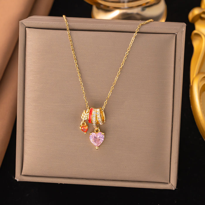 Wholesale heart necklace titanium steel necklace