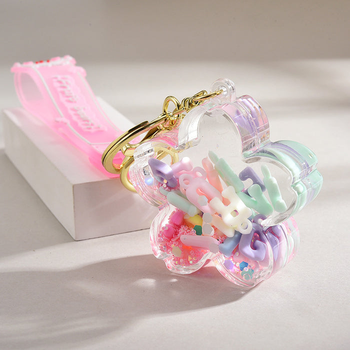 Wholesale Liquid-Filled Sakura Acrylic Car Charm &  Keychain