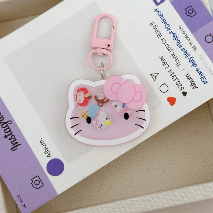 Wholesale Cartoon Wobble Cat Acrylic Keychain Bag Charm Cute Gift For Classmate Car Key Accessory Decorative Purse Pendant