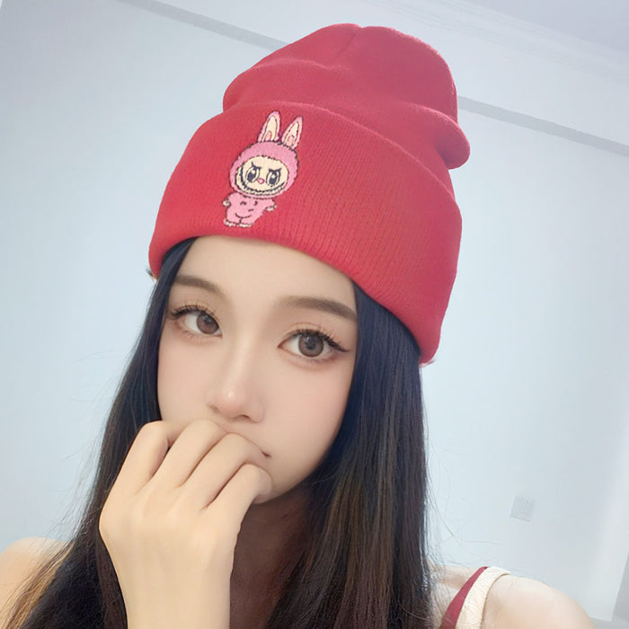 Wholesale Cartoon wool hat embroidered knit hat