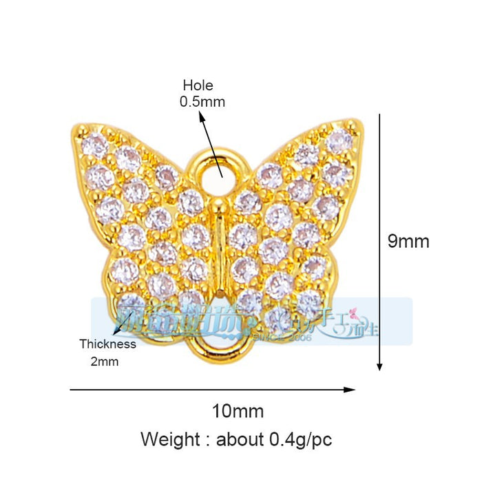 Wholesale Bee Butterfly Ladybug Eagle Sunbird Dragonfly Alloy Micro-inlaid Zircon DIY Jewelry Accessories JDC-DIY-MoHua003