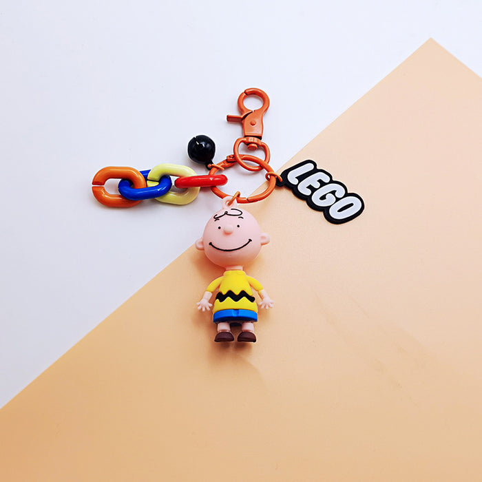 Wholesale  Cartoon Keychain Cute Soft Rubber Doll Car Key Chain Couple Bag Pendant