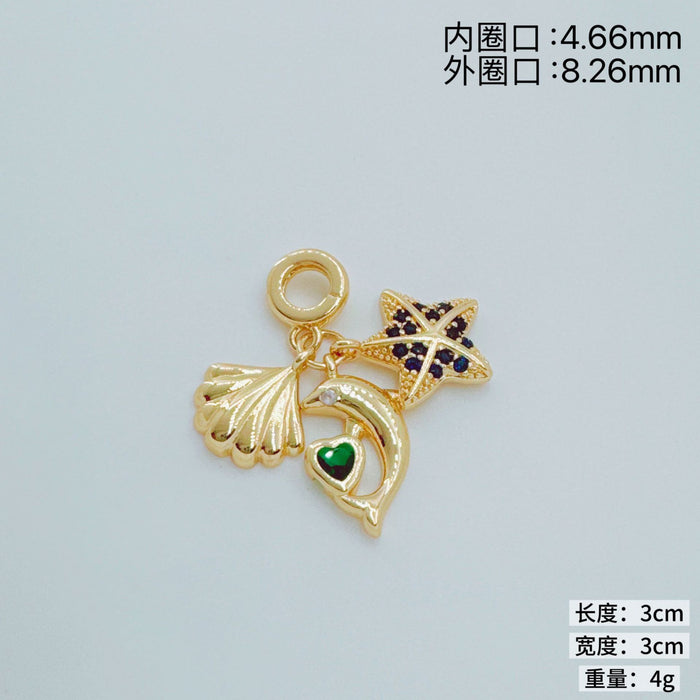 Wholesale Ocean Series Copper Charm Pendant for Necklace Making Accessory