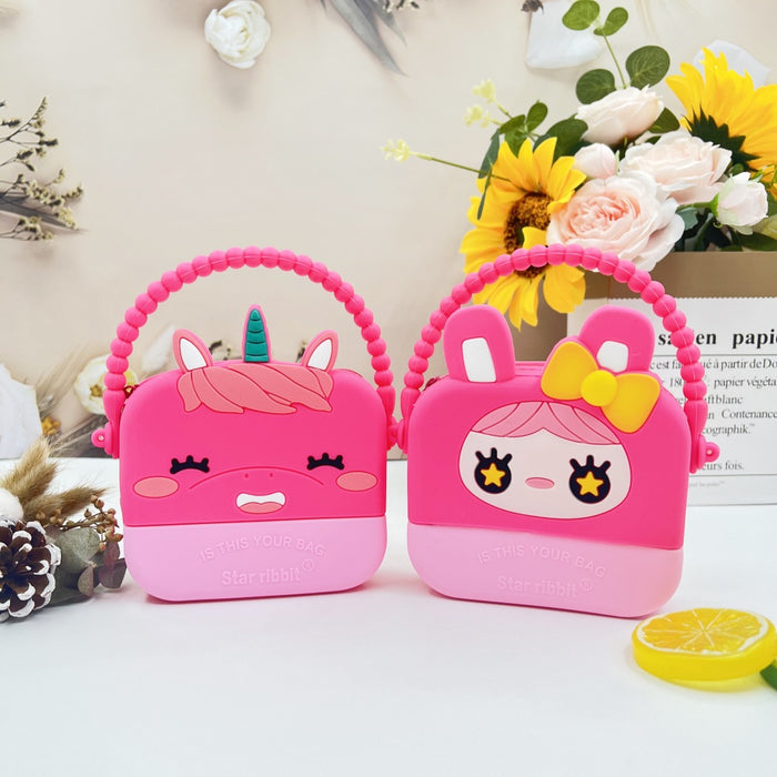 Wholesale  handbag children's silicone coin purse student bag cartoon girl storage bag