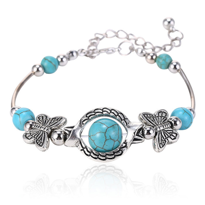 Wholesale Popular Jewelry Versatile Turquoise Handmade Bracelet Popular Bracelet Jewelry Butterfly Bracelet