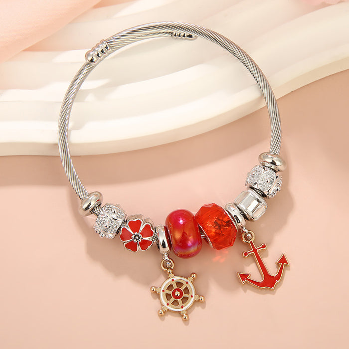 Wholesale Nautical Anchor Beaded Bracelet Women' s Summer Vacation MOQ≥2