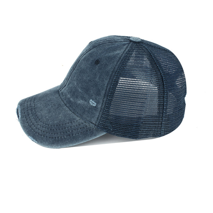 Wholesale Cotton Washed Baseball Cap Soft Top Mesh Cap JDC-FH-RongZ007