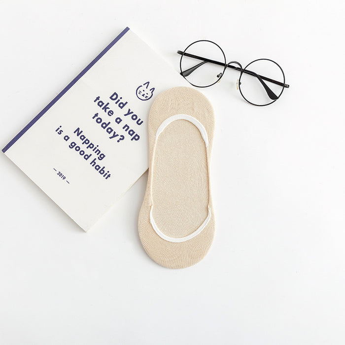 Wholesale Shallow mouth silicone anti slip invisible socks casual shallow mouth cotton bottom women's socks